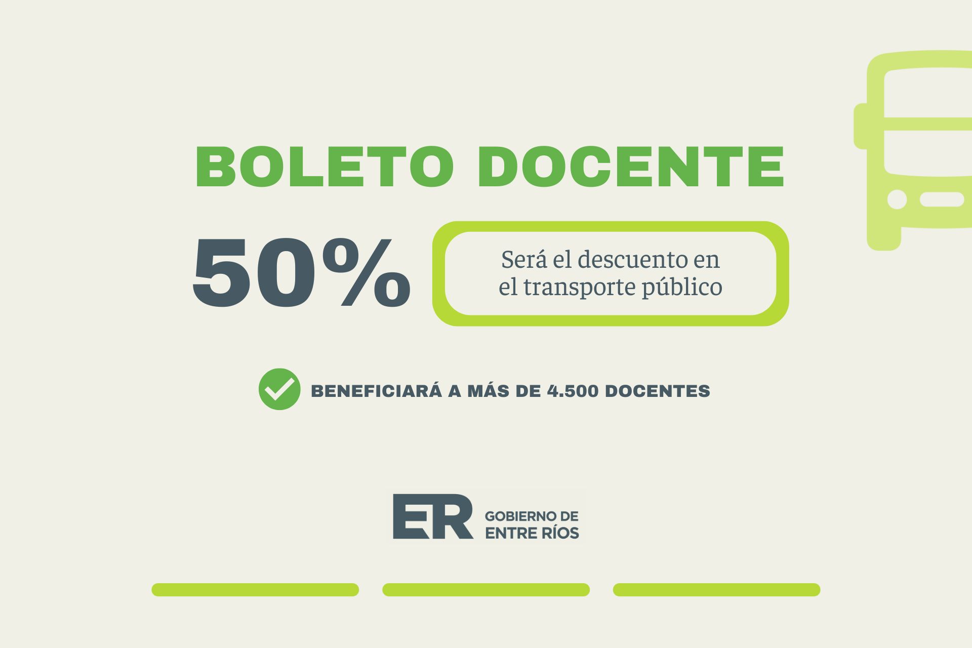 Boleto docente con un descuento del 50% en el transporte público